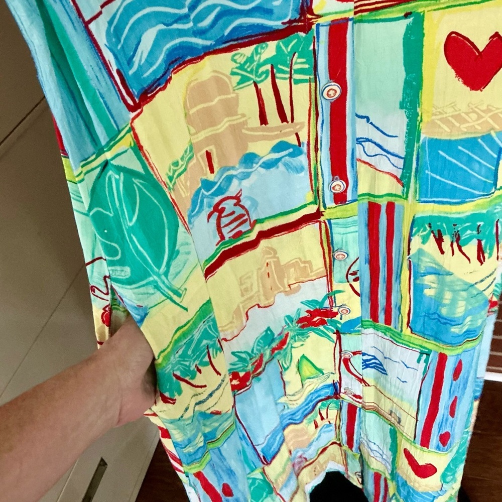 🌸 Jams World Vintage 90s Tropical Sundress 🌴 Festival / Resort Wear, Hawaiian - Picture 6 of 10